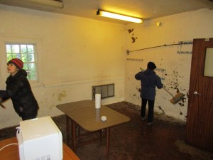 Empty and cleaning up